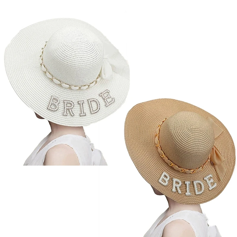 

Hat Fashion Accessory Wide Brim Beach Bridal Hat for Bachelorette Party