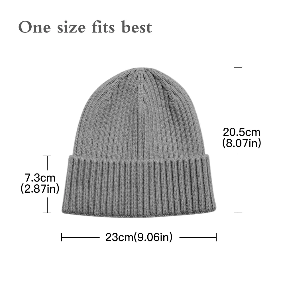 Warm Winter Hats Knit Beanies Breathable & Soft Beanie Hats Color Variety Extended Brim Thick Soft & Stretchy Knit Beanie Hat