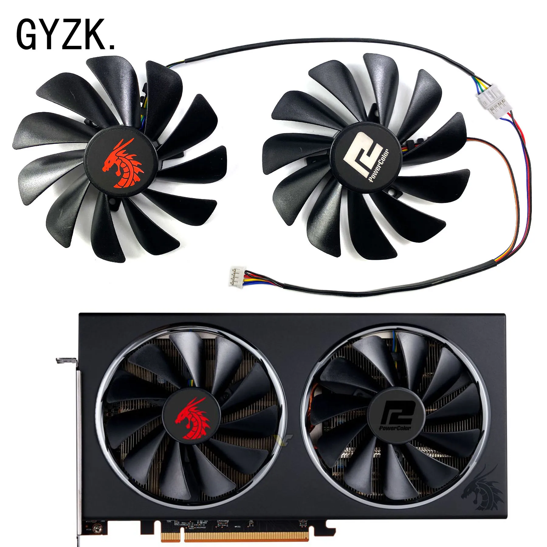 Nuovo Per Ventola Di Ricambio Per Scheda Grafica Powercolor Radeon Rx5600Xt 5700 5700Xt Red Dragon V2