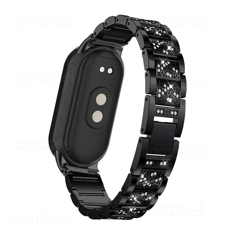 

For Xiaomi Mi Band 8 Smart Bracelet Diamond Strap Watch Accessories Metal Watchband Correa For Xiaomi smart band 8 Wristband