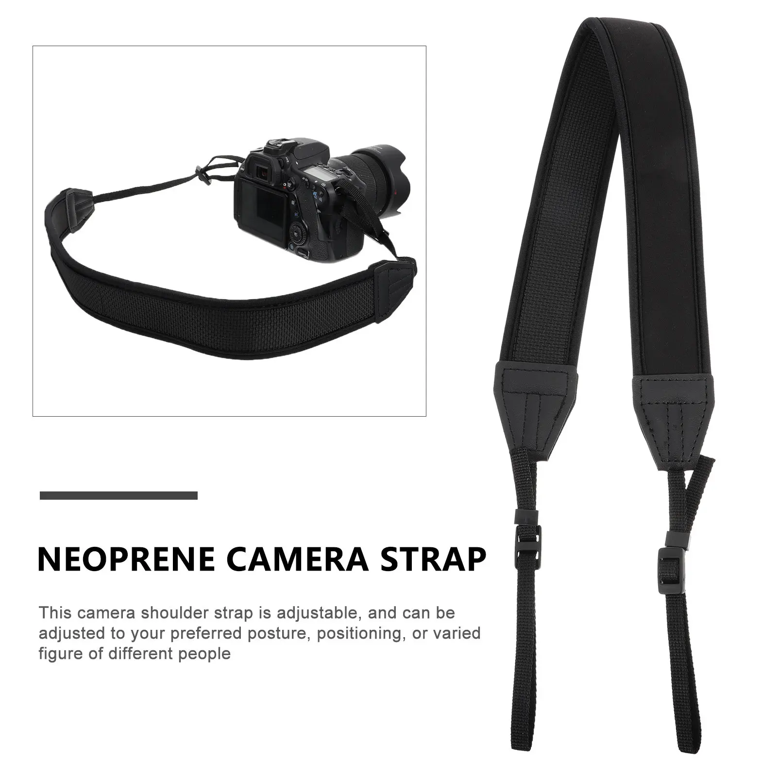 2Pcs 카메라 어깨 스트랩 조정 가능한 네오프렌 헤비 듀티 야외 버클 여행 하이킹을위한 범용 목 걸이 스트랩