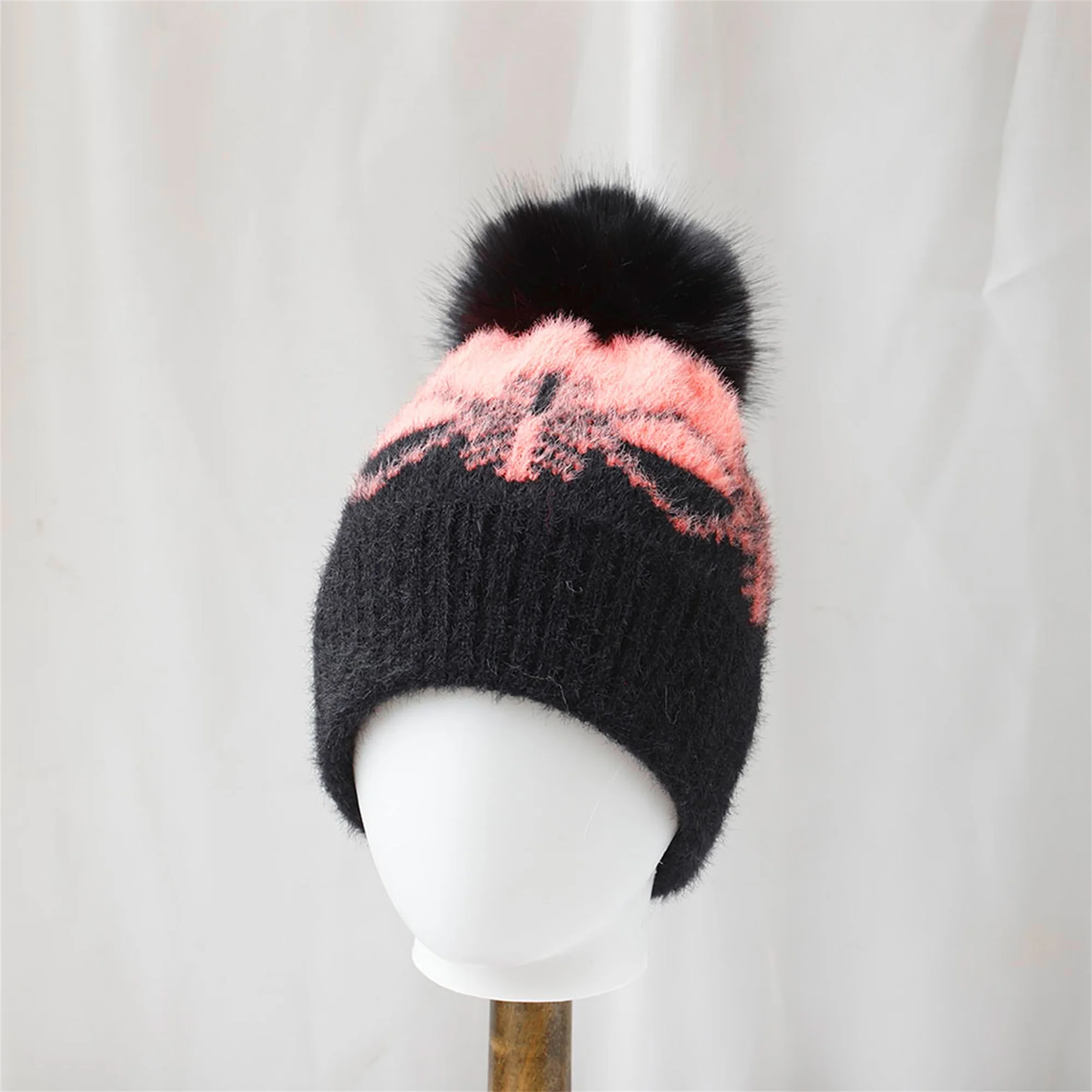 Christmas Santa Hat Cozy Knit Winter Beanie with Pom Pom Festive Holiday Headwear for Women Indoor and Outdoor Use