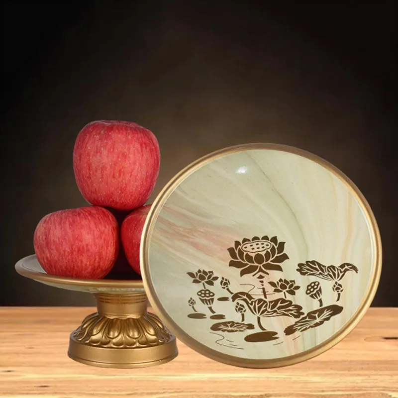 

Lotus Ceramic Fruit Plate Ornaments Buddha Hall Decor Food Tray Creative Dinner Plates Enshrine Supplies Tableware Accessories