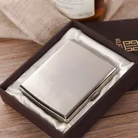 Dual Purpose Anti-pressure Stainless Steel Metal  Fine Cigarette Case Box Capacity of 20 Cigarettes Men Gift 1