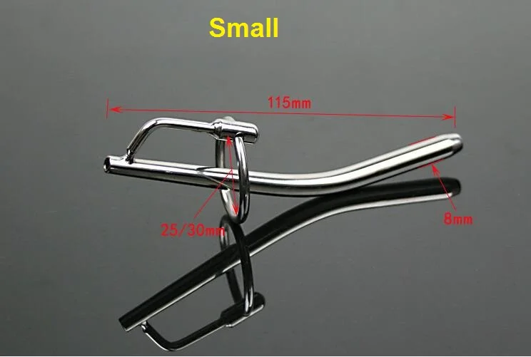 Male Stainless Steel Catheter Tube W Cock Ring Urethral Sounding Stretching Stimulate Penis Plug Adult BDSM Sex Toy A526