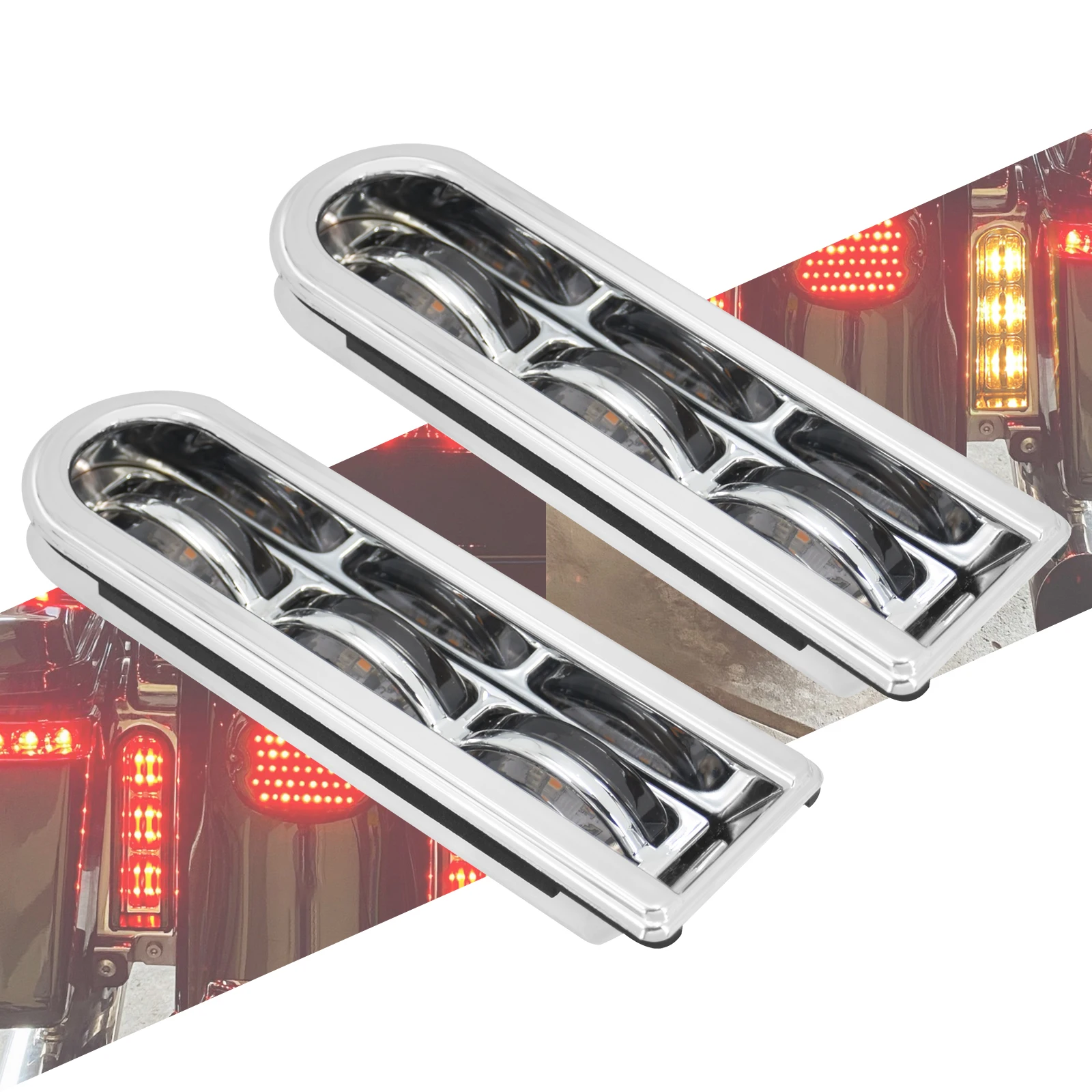 

Motorcycle Filler LED Signal Lights Inserts Support For Harley Road King Ultra Limited FLHTKSE FLTRU 2014-2022 Accent Taillight