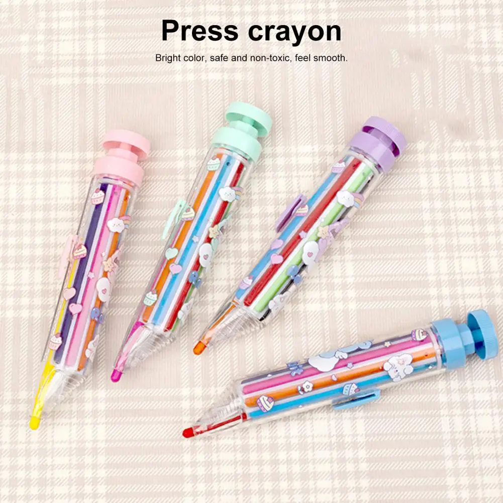 8-in-1 Rotate Multi-color Crayons Drawing Pen triangular crayons set for Kids Art Graffiti