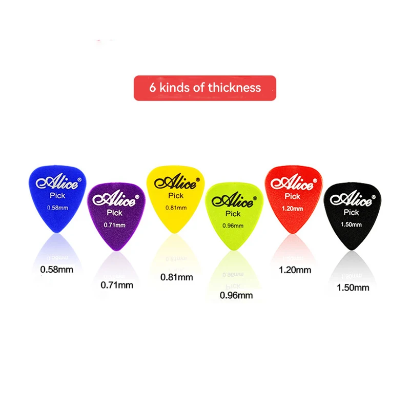 60pcs Alice Guitar Picks Non-slip ABS Color Random 0.58/0.71/0.81/0.96/1.20/1.50mm Guitar Accessories
