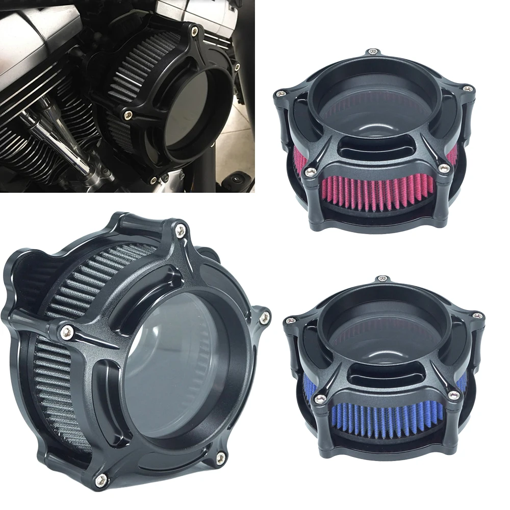 

RSD Turbine Clarion Air Cleaner Matte Black Intake Filter For Harley Sportster Iron Softail FXSTF Touring FLHRC FLHTC Dyna FXDC