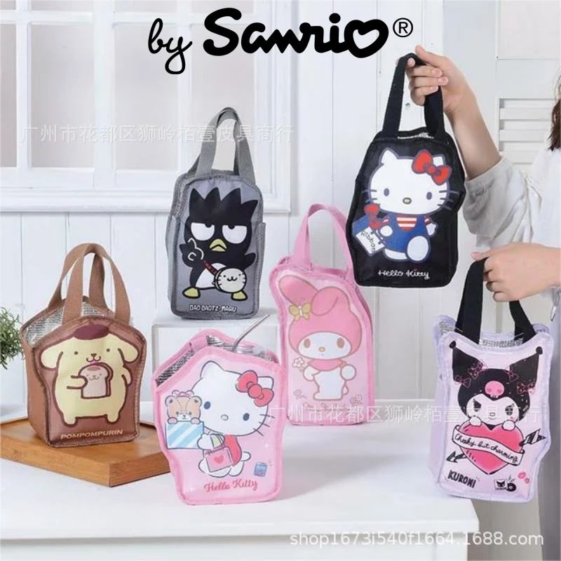 

2023 New Sanrio Hello Kitty Kuromi Insulation Bag Hand Bag Women Cartoon Maintain Temperature Anime Kawaii Things Girls Gift