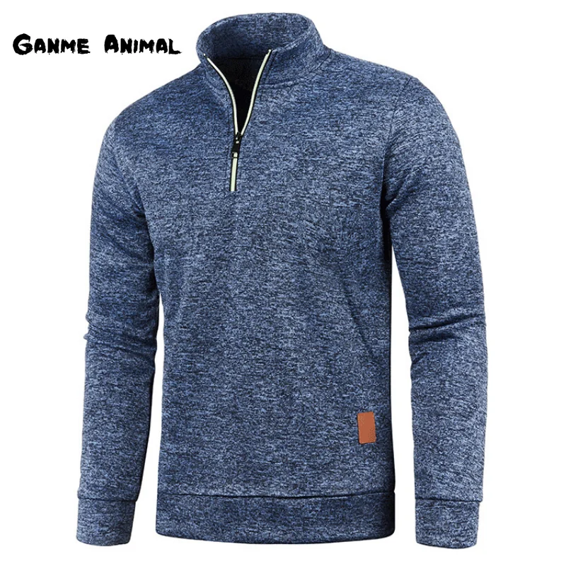 Suéteres gruesos con media cremallera para hombre, jersey con capucha para hombre, Sudadera de cuello alto de Color sólido, Primavera, Otoño, 4XL