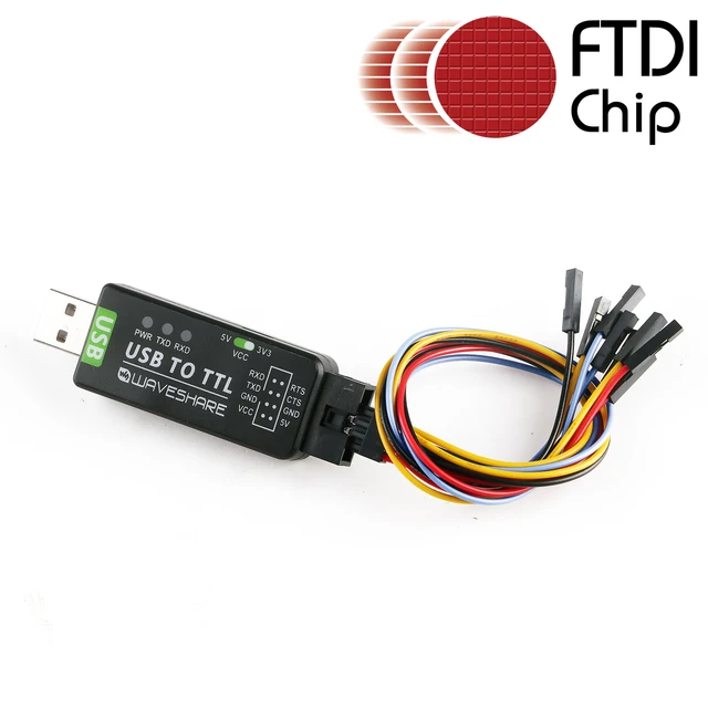 USB 2.0 to 1S serial RS-232 port with +5V on pin 9 (FTDI Chipset