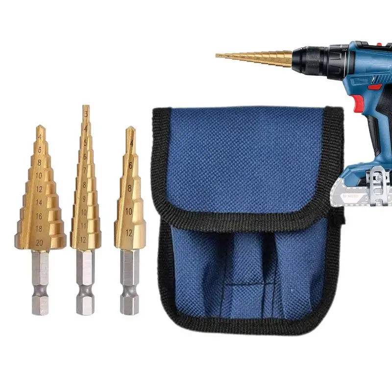 

Набор сверл с титановым покрытием, комплект из 3 быстрорежущих насадок для дрели, с сумкой для хранения