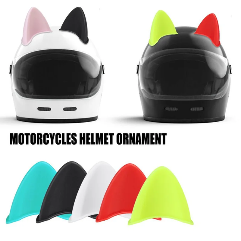 

Motorcycle Helmet Cat Ears Cute Decoration Style Electric Car Motocross Stickers Driving Stylish Universal Helmet Accessories