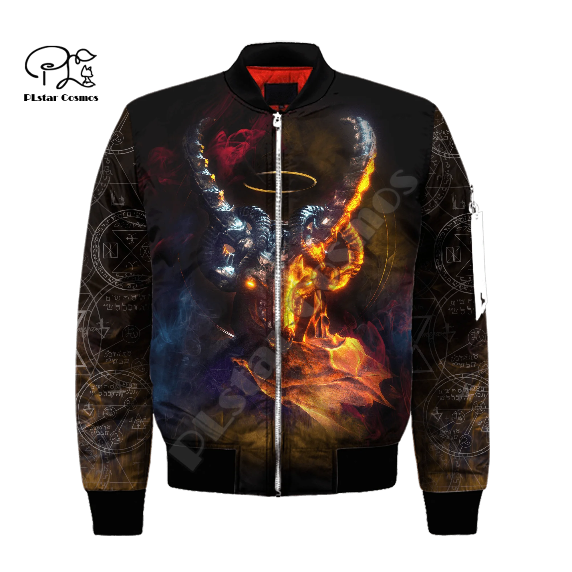 NewFashion Christmas Holloween Reaper Ghost Gothic Skull Satan Devil 3DPrint Men/Women Windbreaker Winter Coat Bomber Jacket A4