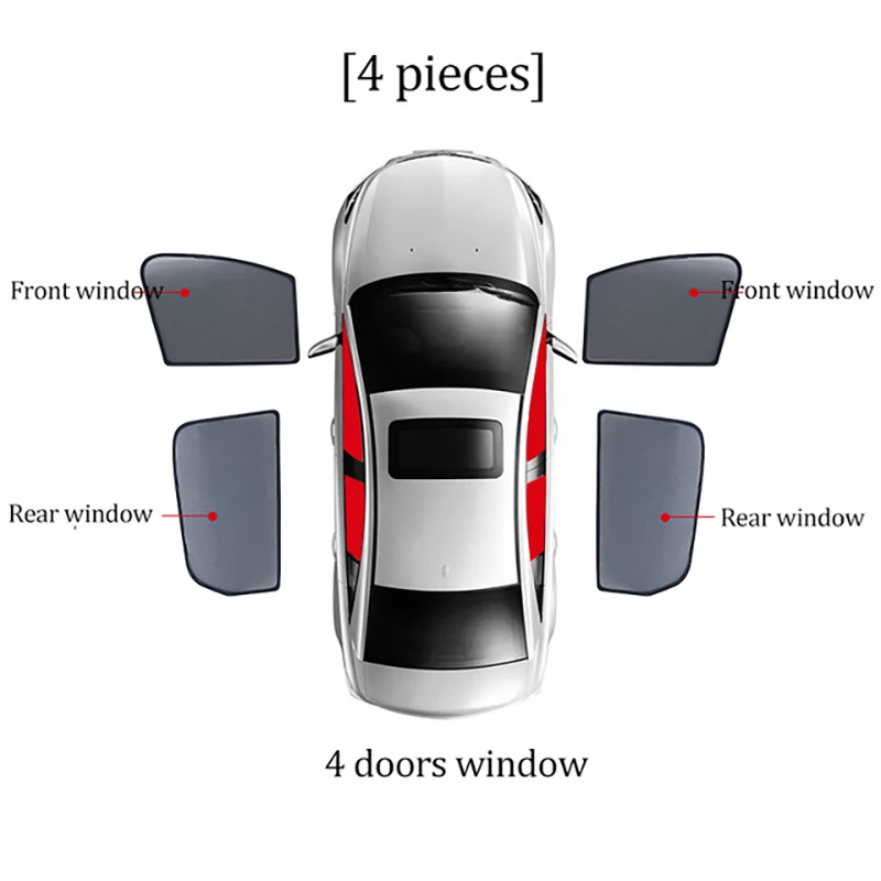 personal number plates For Skoda Octavia 5E 2012-2019 Magnetic Car Sunshade Visor Front Windshield Mesh Frame Curtain Rear Side Window Sun Shade Shield car window stickers Other Exterior Accessories