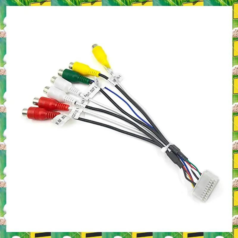 20 Pin Android Car Stereo RCA Wiring Harness Adapter 7-Head RCA Audio/Video AUX Cable