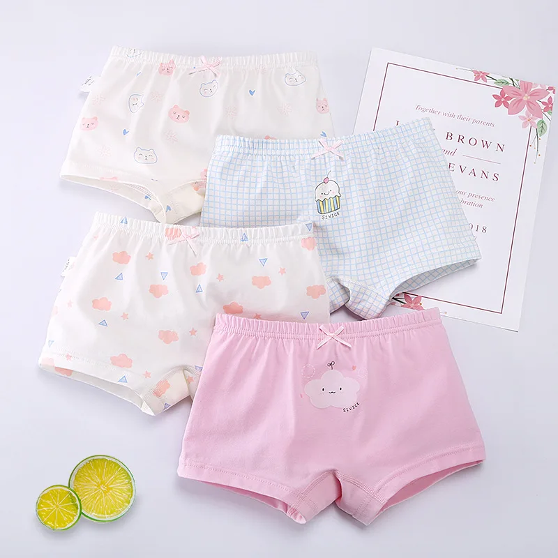 3-8 year old children's underwear women's pure cotton cartoon boxer girls underwear children underwear