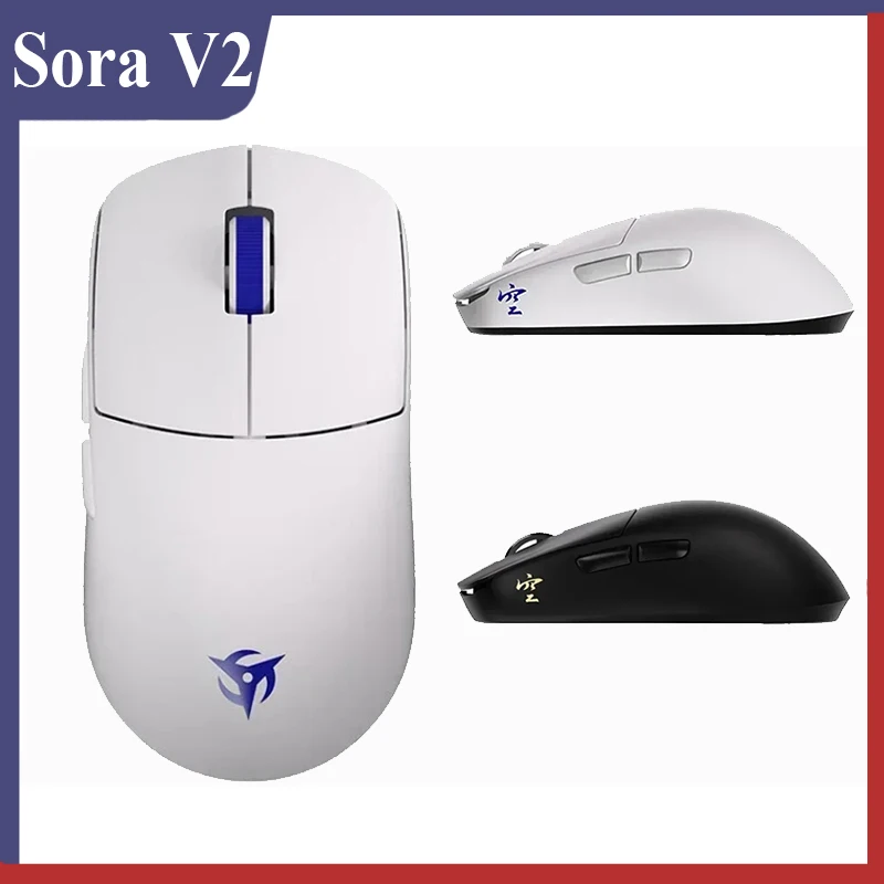 Ninjutso sora v2 Mouse、paw3395、2.4g、ワイヤレス、有線、デュアル 