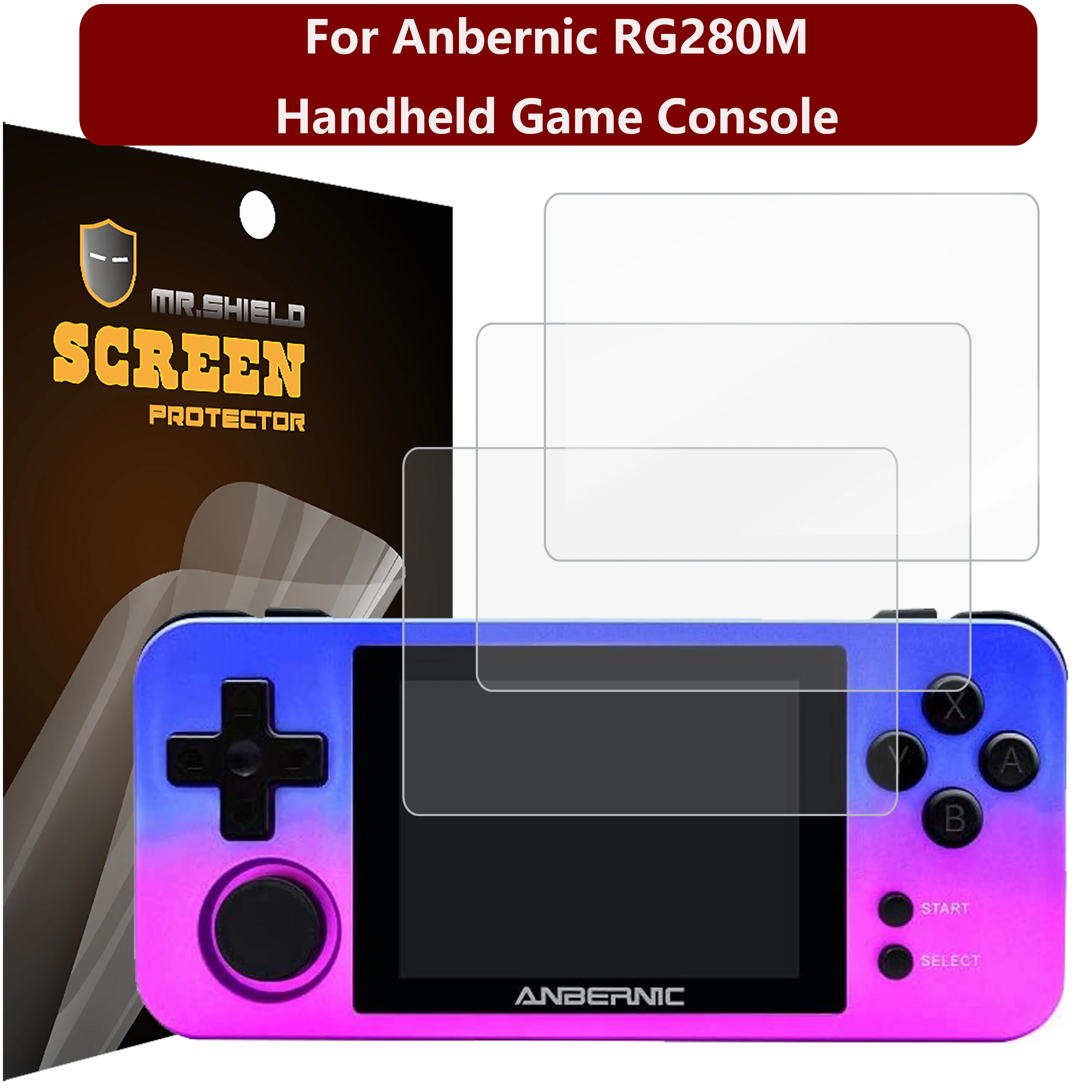 Mr.Shield [3-PACK] Screen Protector For Anbernic RG280M Handheld Game Console Anti-Glare [Matte] Screen Protector (PET Material)