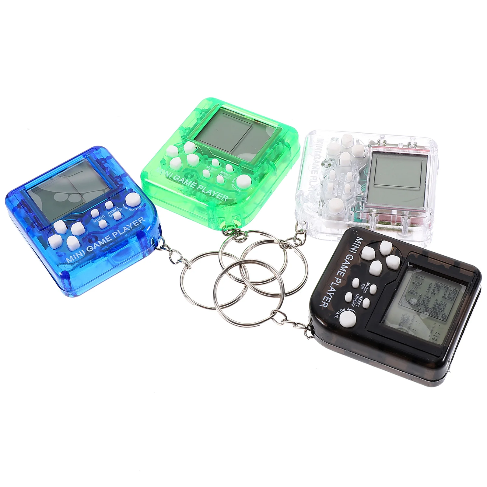 4 Pcs Mini Electronic Game Console Keychain Birthday Party Pendant Bags Compact Decor Plastic Decorative Themed Car Accessory