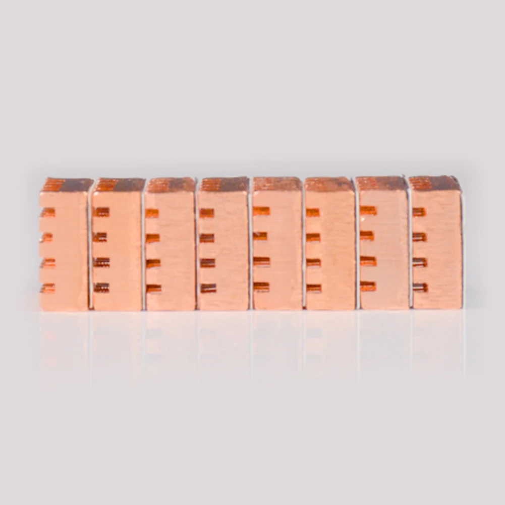 8Pcs/Set Adhesive Memory Heat Sink Pure Copper Heat Sink Adhesive Back Computer Cooler Memory IC Chip Cooling