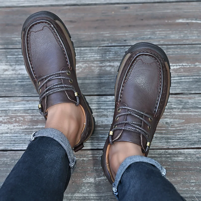 أحذية رجال الأعمال الرسمية الجديدة غير الرسمية - طبقة علوية من الجلد ناعمة ومريحة داخلية مع نعل مبطن وأحذية مداس غير قابلة للانزلاق