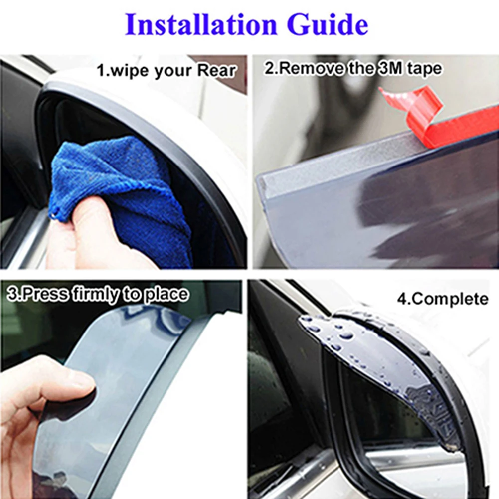 Universal Car Rear View Mirror Rain Cover Sun Visor Eyebrow Carbon Fiber Side View Mirror Rain Guard Auto Protection