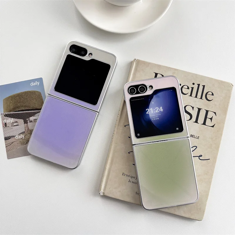 Luxury Gradient Color Silver Edge Plating Shockproof Phone Case