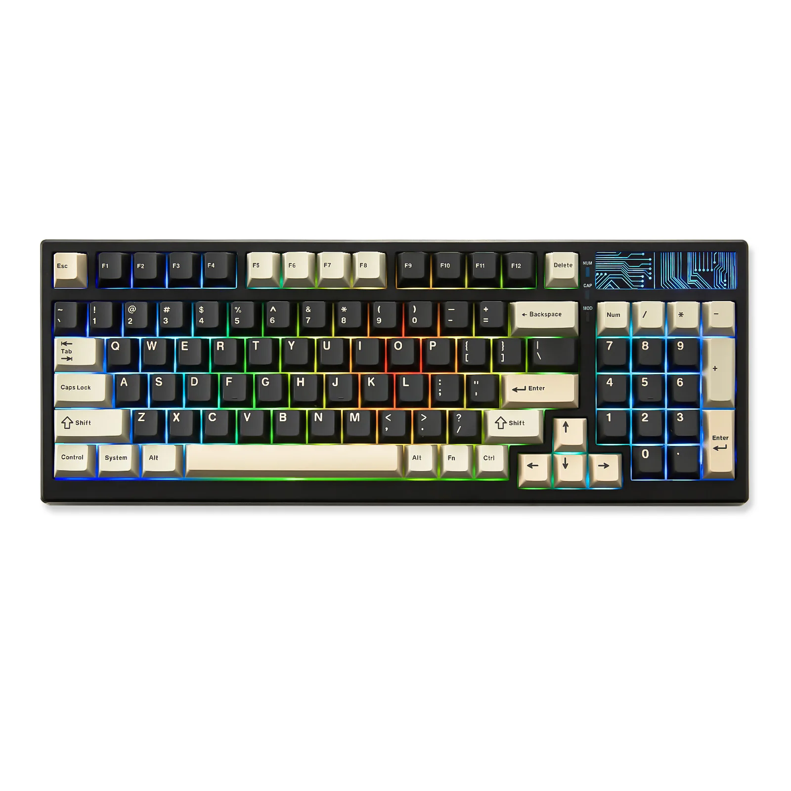 

YUNZII YZ98 Black 99 Keys Hot Swappable 98% 1800 Layout Gasket BT5.0/2.4G/USB-C Wireless RGB Gaming Mechanical Keyboard