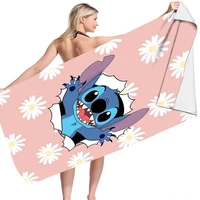 Stitch Disney Anime Beach Towel Swimming Towel Soft Absorbent Washcloth Full Size Children's Gifts for Kids Travel Camping Gym 3