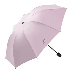 Cartoon Sun and Rain Portable Umbrella - Fun and Functional Sunshade Accessory for Students and Outdoor Activities (Pink)