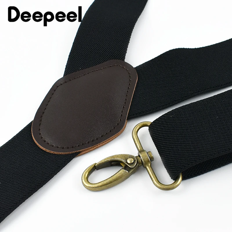 Men Suspenders Braces 3.5*120cm Men's Suspender Adults Elastic Strap 3 Clips Buckle