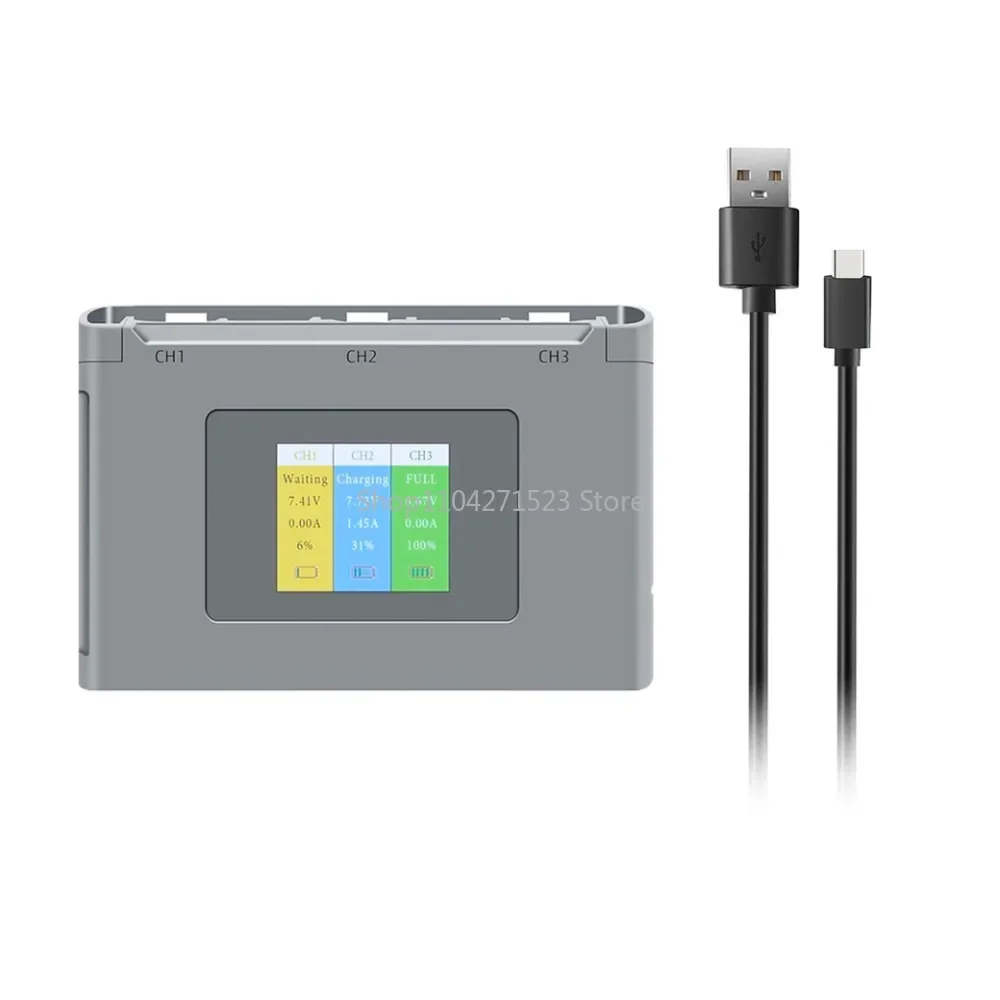 ชาร์จแบตเตอรี่โดรน 2 ช่อง สำหรับ DJI Mini 2/2SE