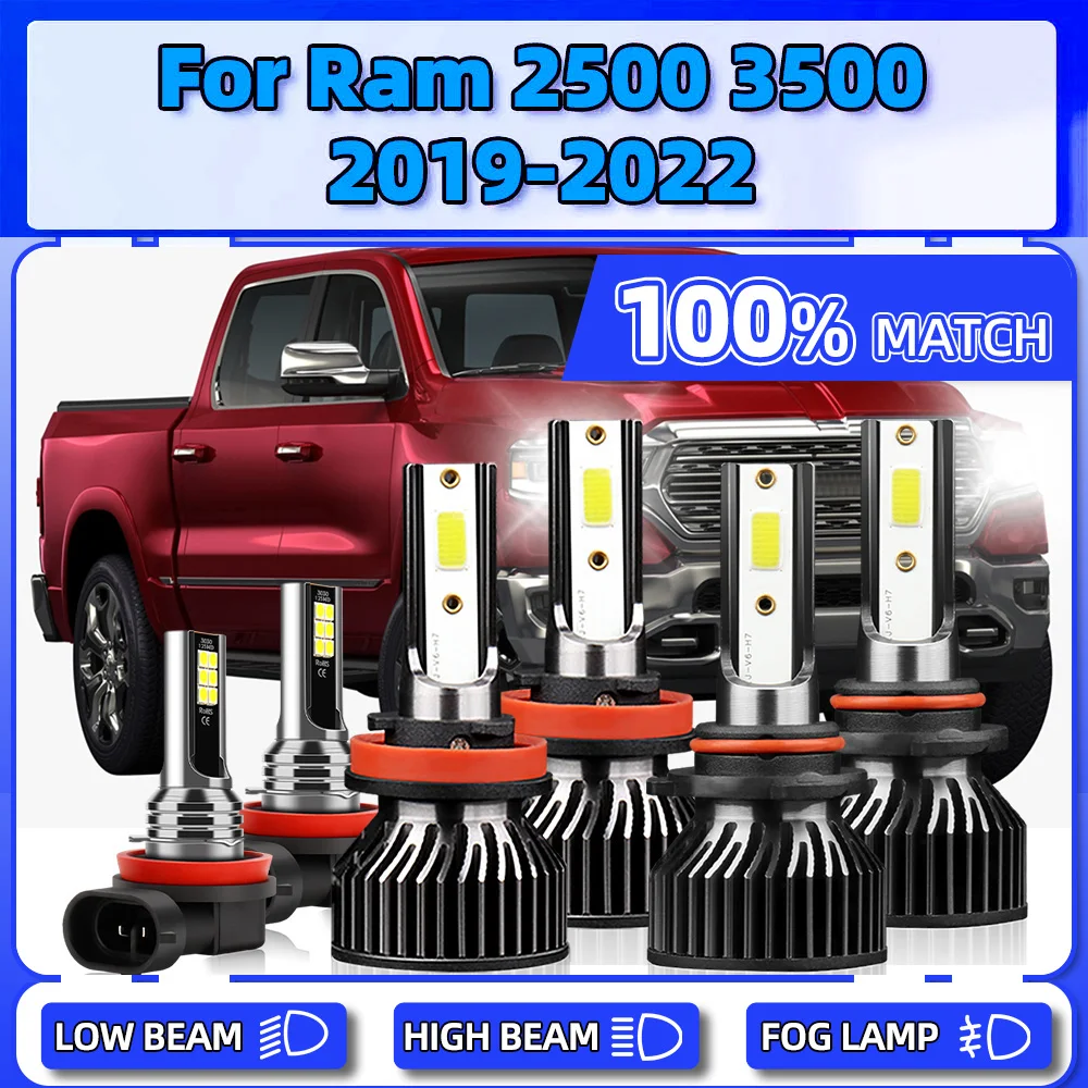 

9005 HB3 H11 LED Headlight 360W Turbo Auto Front Lamps 12V 6000K Car Fog Lights For Dodge Ram 1500 2500 3500 2019 2020 2021 2022