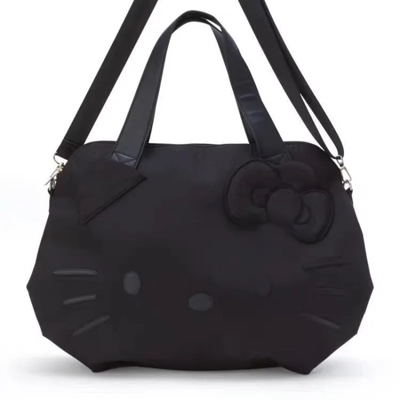 

Hellokitty Black Large Travel Tote Bag Waterproof Expandable Duffel Gym Tote Bag Weekender Carry On Overnight Bags for Women