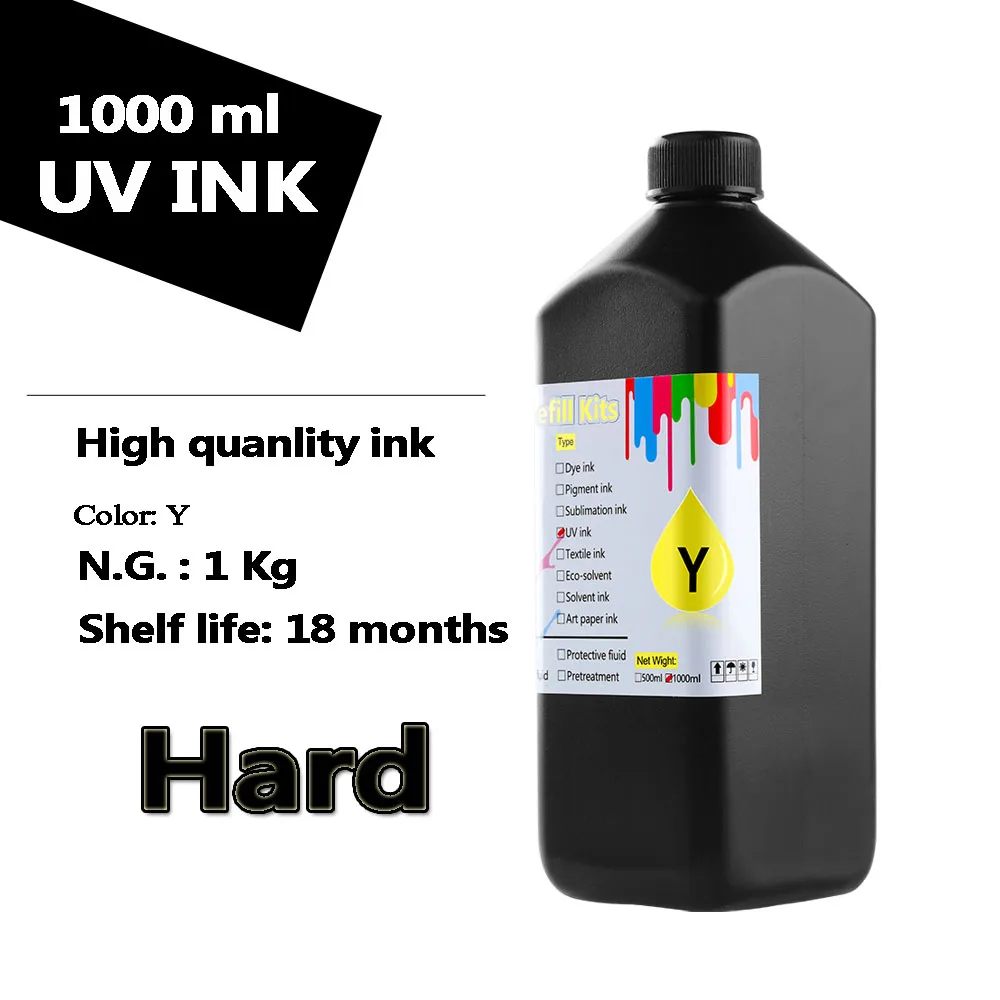 Led uv Tinta Macia Dura para Roland Lef200 Lef300 Lef12 Lef-12i Lef-20 Lej640 Lej-640ft Lec-300 Lec-330 Lec540 Printer Printer 1000ml - Imagem 2