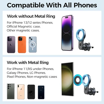 Magnetic Car Phone Holder Universal Car Air Vent Phone Mount 6