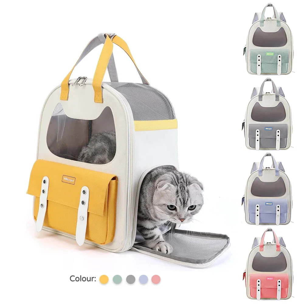 Pet Cat Carrier Bag Cat Backpack Breathable Portable For Cats Small Dogs Carrying Pet Supplies Outdoor Travel Backpack