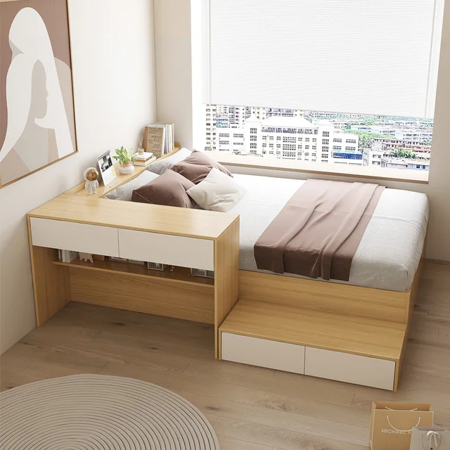 ! Ensemble de chambre d'enfant de luxe pour fille, avec lit superposé en bois, étagère de rangement double, maisonnette pour enfants et armoire 1