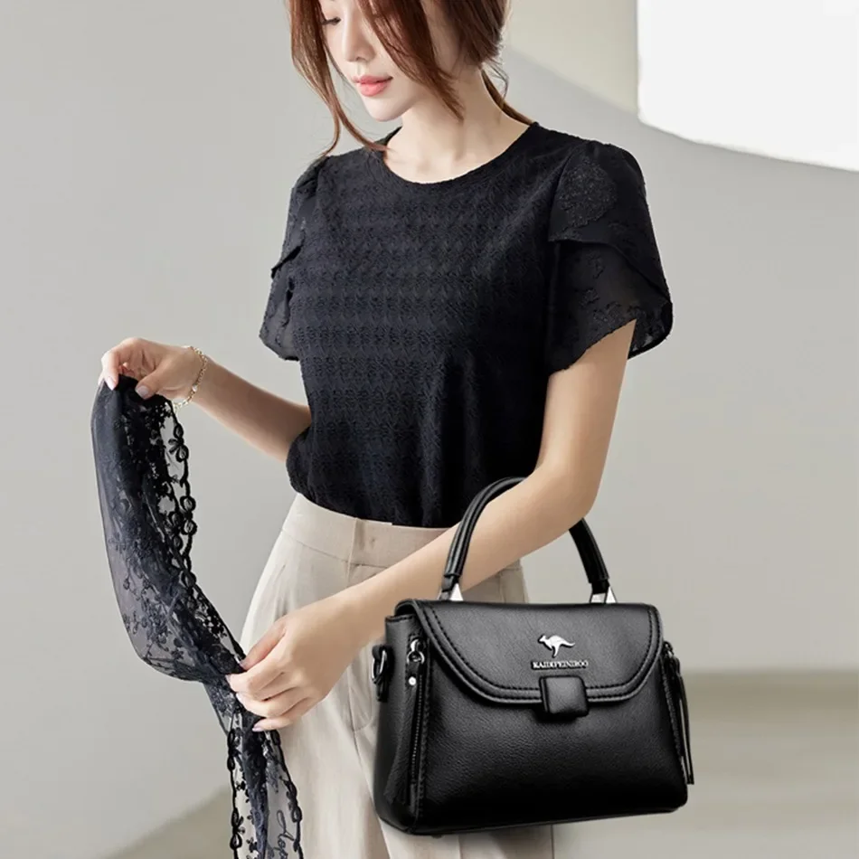 حقيبة نسائية متقاطعة للجسم مصنوعة من الجلد الناعم،...