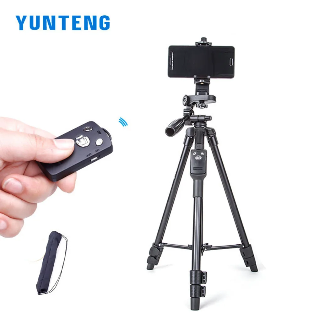 

YUNTENG VCT 5208 Aluminum Tripod Phone Tripod with Bluetooth Remote + Clip for Camera Smart Phone