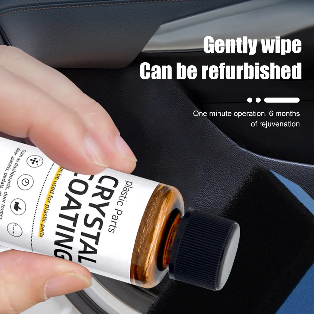 30/60ml Plastic Restorer for Car Easy To Use Plastic Part Refurbishment Crystal Coating Refurbish Agent with Sponge Long Lasting