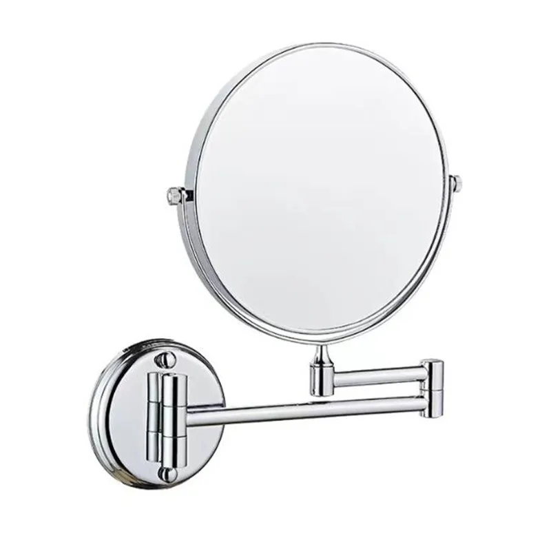 Antique bathroom folding makeup sided mirror retractable folding magnifier beauty mirror Rose gold