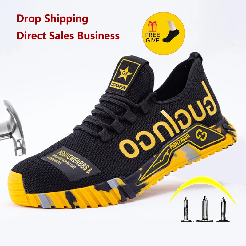 

New Breathable Lightweight Work Shoes Comfortable Soft Safety Shoes European Standard Safety Shoes Sport Safety Steel-Toed Shoes