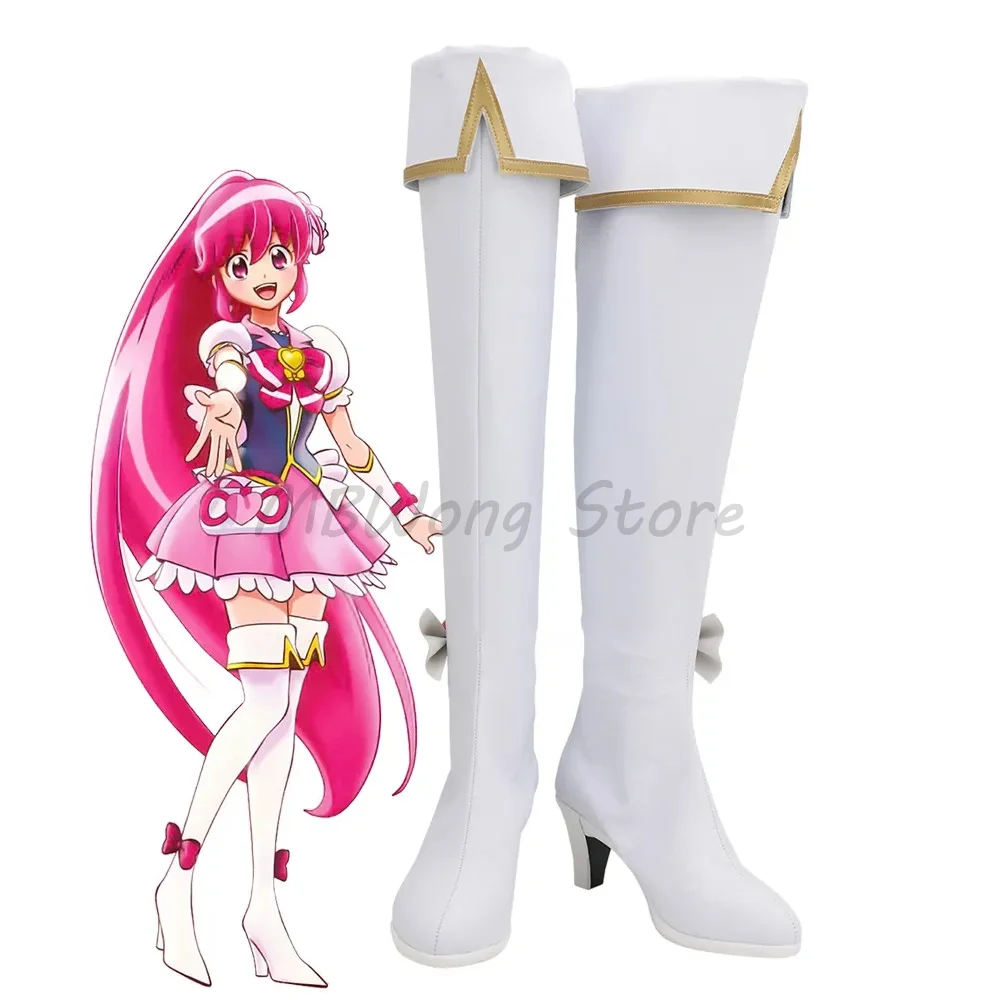 

Pretty Cure Precure Cure Lovely Anime Aino Megumi Cosplay High Heels Shoes Boots Role Play Halloween Carnival Party Outfit Prop