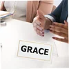 5Pcs Acrylic Clear Desktop Sign Labels Triangle Meeting Card Conference Sign V-Shaped Table Sign Display Card Name Tag Holder 5
