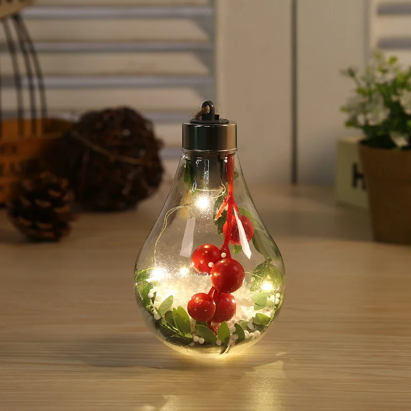 thumbnail image 1 of Lámpara de noche navideña con forma de bombilla LED, colgante luminoso, decoración para árbol de Navidad, para casa, fiesta, boda, bola colgante, decoración navideña, 1 of 5
