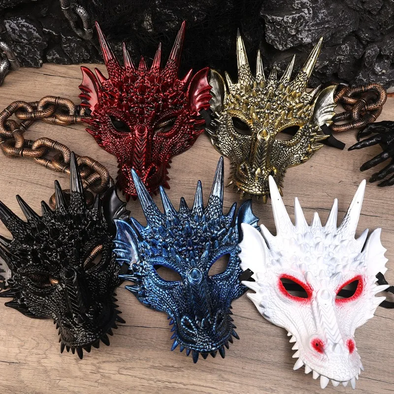 Halloween Mask Party Masks Halloween Party Masks Dragon Masks Props Kids Adult Decoration Plastic Home Festival Party Costume Decorations