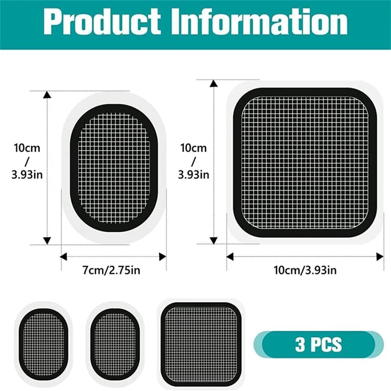 Muscle Stimulator 3 Generic Gel Replacement Pads Electrodes Pads Compatible for Slendertone Abs Belt Accessory